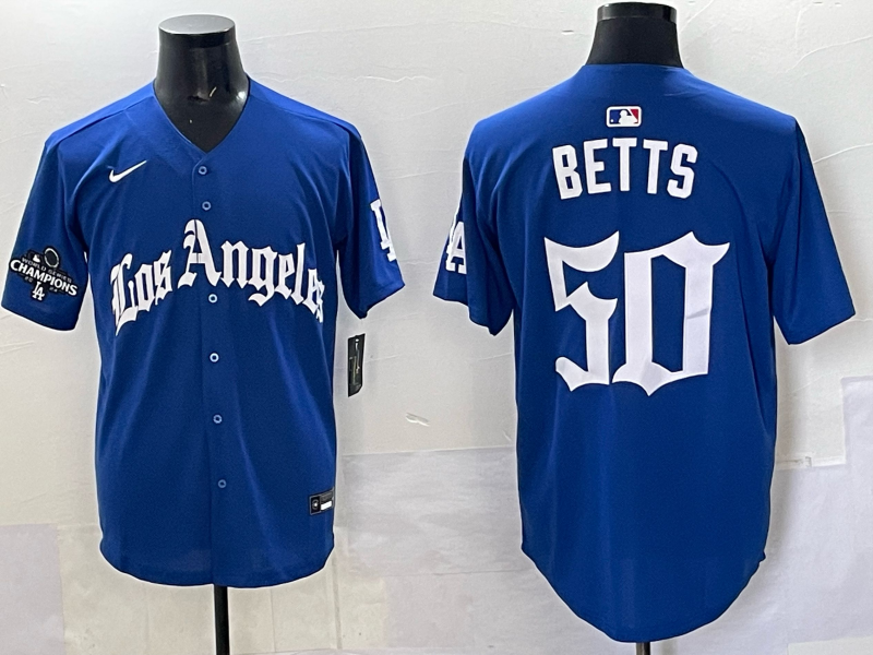 Men Los Angeles Dodgers #50 Betts Blue 2025 Nike MLB Jersey style 004